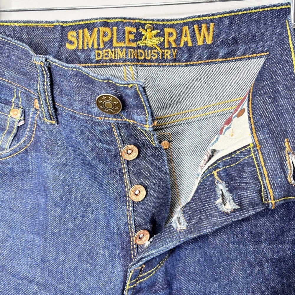 Simple & Raw Selvedge Jeans 31x31 Cone Mills Limited Edition Denim Button Fly - Picture 6 of 14
